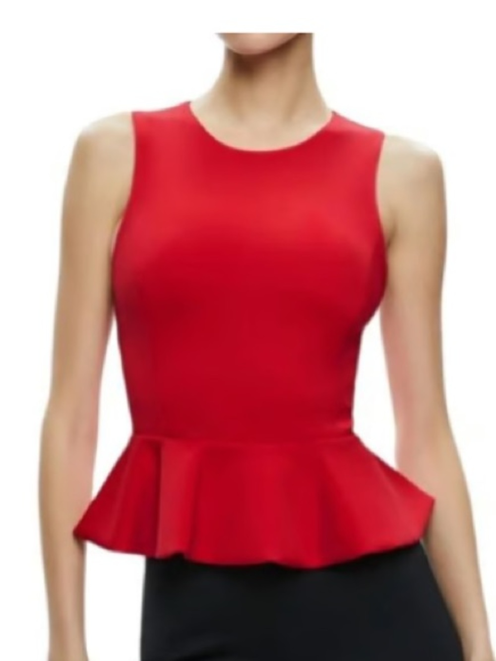 Like New, Alice + Olivia Red Sleeveless Peplum Tank Top